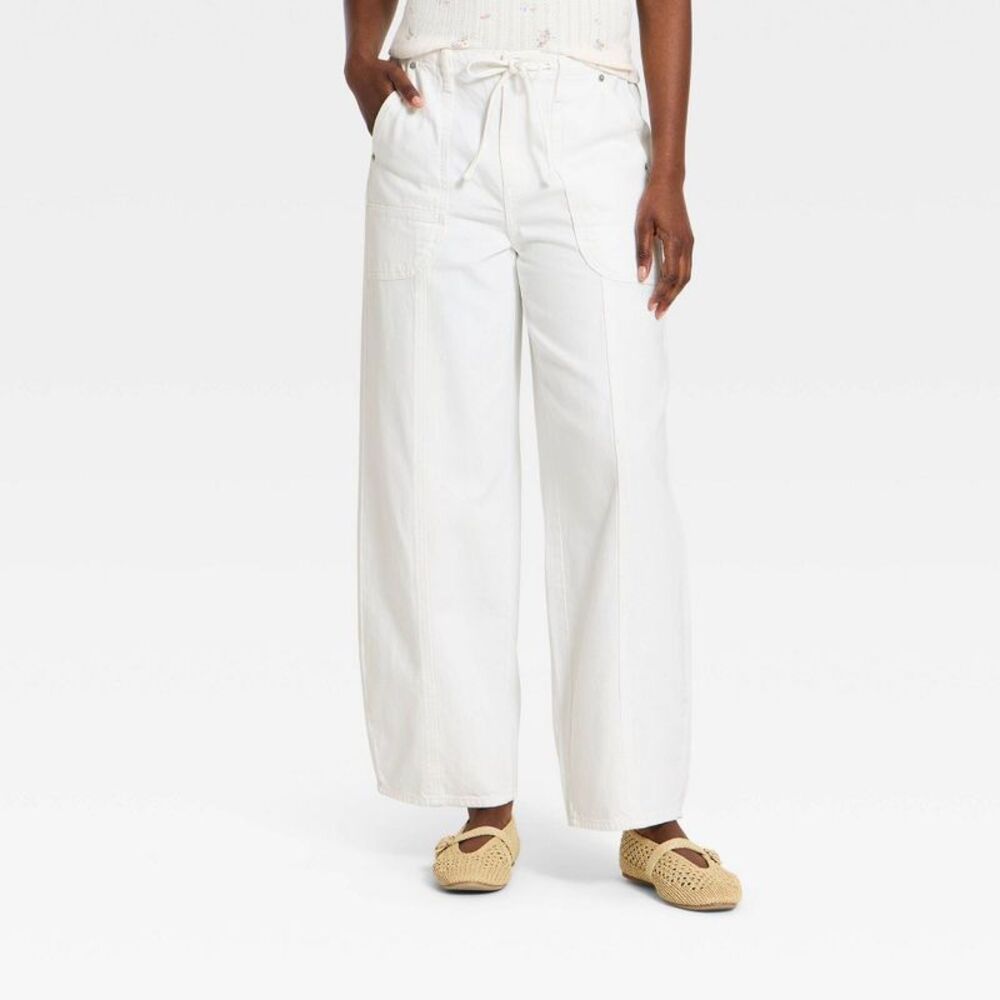 Universal Thread White Wide-Leg Drawstring Pants